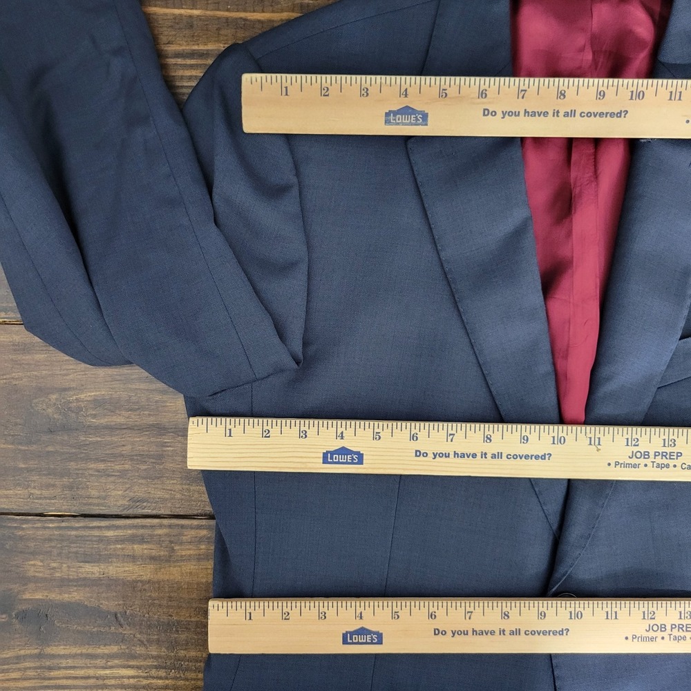 Charles Tyrwhitt Mens Sport Coat Navy Surgeon Half Canvas 120s Wool 42R Slim Fit - Picture 2 of 14